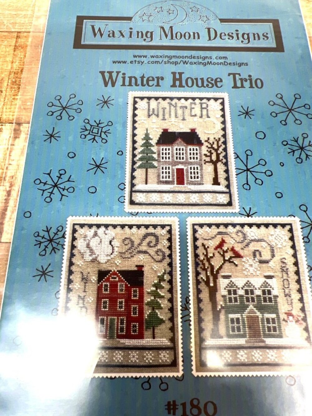 Winter House Trio Cross-Stitch Pattern By Waxing Moon Designs